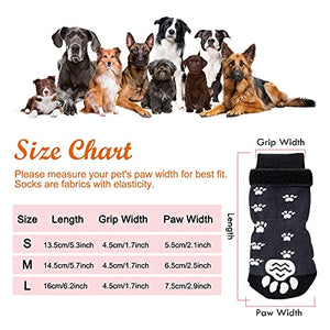 Rypet Anti Slip Dog Socks 3 Pairs - Dog Grip Socks with Straps Traction Control for Indoor on Hardwood Floor Wear, Pet Paw Protector for Small Medium Large Dogs L