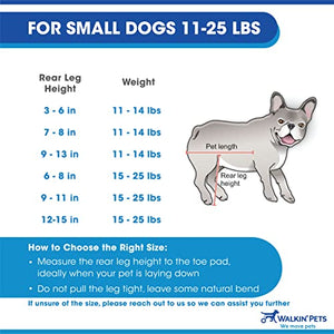 Walkin' Wheels Small Dog Wheelchair, Lightweight Dog Wheelchair for Back Legs, 15-25 lbs, for 6-8 inches Leg Height - Blue