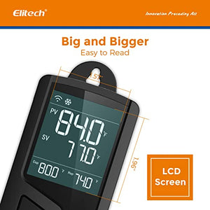 Elitech Temperature and Humidity Controller STC-1000WiFi Pro TH T&H Cooling Heating Switch On-Off Thermostat for Heat Pad Reptile Aquarium Homebrew Freezer -40~230°F Pre-Wired Outlets 110V 1100W 10A