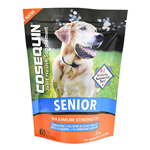 Cosequin Senior Joint Health Supplement for Senior Dogs - With Glucosamine, Chondroitin, Omega-3 for Skin and Coat Health and Beta Glucans for Immune Support, 60 Soft Chews