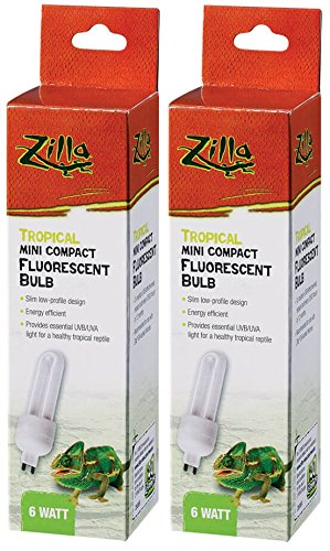 Zilla (2 Pack) Mini Compact Tropical Fluorescent Bulb, 6 Watt