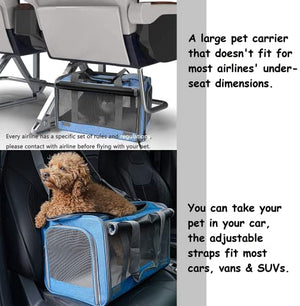 GAPZER Pet Carrier for Large and Medium Cats, Soft-Sided Pet Carrier for Big Medium Cats and Puppy, Dog Carriers Cat Carriers Pet Privacy Protection Travel Carrier