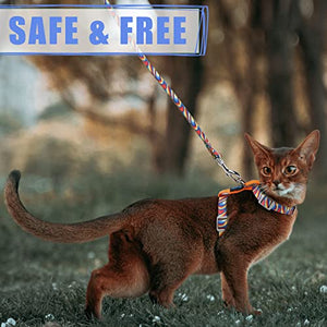 Supet Cat Harness and Leash Escape Proof for Small Large Cats, Adjustable Cat Collars Harnesses & Leashes for Walking, Lightweight Kitten Harness