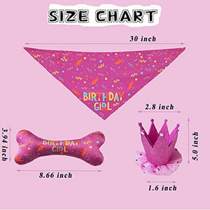 IDOLPET Dog Birthday Bandana Large Dog Birthday Hat Happy Birthday Dog Bone Toy Dog Party Set Pet Happy Birthday Party Suppliers Dog Birthday Accessories and Pet Decorations (Pink)…