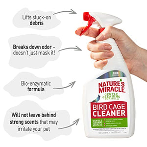 Natrue's Miracle Bird Cage Cleaner, Cleans and Deodorizes Bird Cages Without Irritation, 24 oz Spray