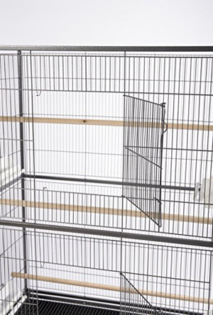 Prevue Pet Products Wrought Iron Flight Cage with Stand, Large Birdcage for Pets, Metal Cage Standing Birdcage, Black Hammertone Finish