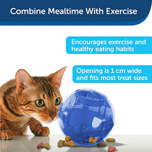 PetSafe SlimCat Meal-Dispensing Cat Toy, Great for Food or Treats, Blue, for All Breed Sizes