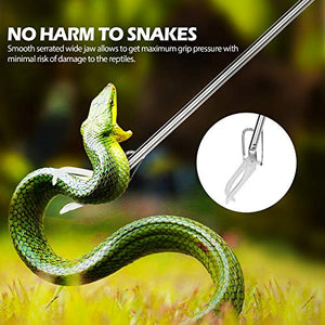 GYORGKSHI 47" Lock Design Snake Tongs,Extra Heavy Duty Standard Reptile Grabber Rattle Snake Catcher Wide Jaw Handling Tool