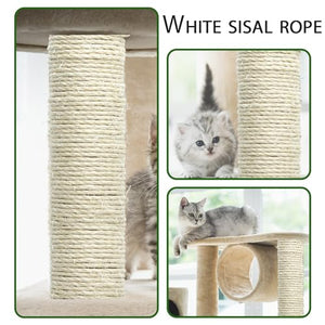 Cat Sisal Rope 164-Feet 4mm for Scratcher Repair and Replace Scratching Post, DIY Hemp Twine Rope for Cat Tree Tower Carpet Mat Kicker House, Pet Toy, and Crafts Gardening Home Decorating