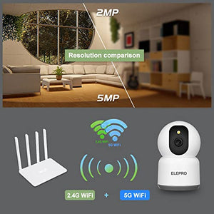 ELEPRO Wireless Security Camera, WiFi Surveillance Camera, Indoor Home Security Camera Pet Camera