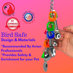 Bonka Bird Toys 1969 Spoon Delight Medium Large Parrot Bird Toy African Grey Parrot Amazon Conure and Similar Birds