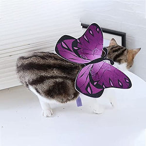 Cat Butterfly Costume Halloween Wings for Small Dogs and Cats, Puppy Cat Apparel Clothes for Halloween Party Decoration