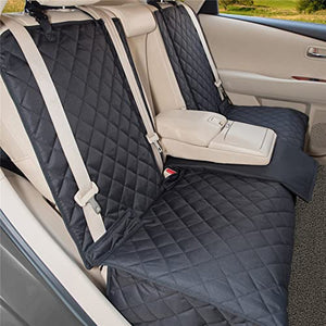 YESYEES Waterproof Dog Car Seat Covers Pet Cover Nonslip Bench Available for Middle Belt and Armrest Fits Most Cars, Trucks SUVs(Black)