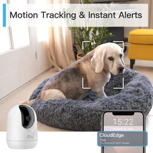 ULOFY 2K/3MP 360° Pet Camera with Phone App, 2.4G WiFi Only, Indoor Security Camera for Baby/Dog, Pan/Tilt Video Baby Monitor with Super IR Night Vision, Motion Detection, 2-Way Audio, Work with Alexa