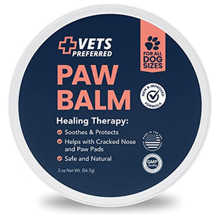 Vets Preferred Paw Balm Pad Protector for Dogs – Dog Paw Balm Soother – Heals, Repairs and Moisturizes Dry Noses and Paws – Ideal for Extreme Weather Season Conditions - 2 Oz