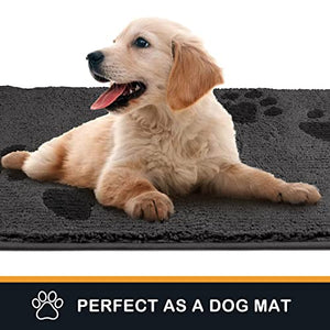 PURRUGS Dirt Trapper Door mat 24" x 35.5", Non-Skid/Slip Machine Washable Microfiber Entrance Rug, Shoes Scraper, Dog Door Mat, Super Absorbent Floor mat for Muddy Wet Shoes and Paws, Grey