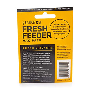 Fluker's Fresh Feeder Vac Pack Crickets - Great for Insect-Eating Reptiles, Birds, or Small Animals, 0.7oz