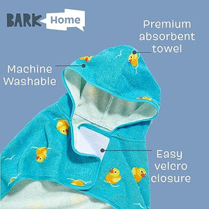 BarkBox Dog Bathrobe Towel - Lightweight, Super Cute Fast Drying Bathrobe for Dogs - Ducky (Small)