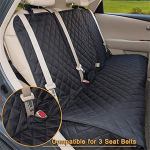 YESYEES Waterproof Dog Car Seat Covers Pet Cover Nonslip Bench Available for Middle Belt and Armrest Fits Most Cars, Trucks SUVs(Black)