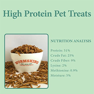 WORMSKING 11 LBS Dried Mealworms, Non GMO, High Protein Treat for Chicken, Duck, Birds, Reptile, Hamster,Hedgehog