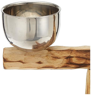 PENN-PLAX Bird-Life Natural Wood Tree Perch for Small and Medium Birds – Includes 2 Stainless Steel Cups and Drop Tray – Medium