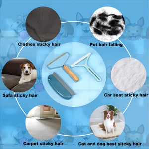 Pet Hair Remover 3 Pack, Eradicate Cleaning Pro Pet Hair Remover, Portable Reusable Pet Cat Dog Hair Remover for Couch, Fast Lint Remover Tool Protect Furniture Carpet Foot Mats - with Storage Bag