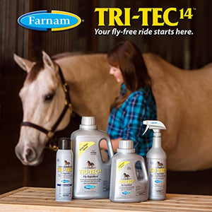 Farnam Tri-Tec 14 Horse Fly Spray, Kills, Repels, Protects, 128 Ounces, Easy Pour Gallon Refill