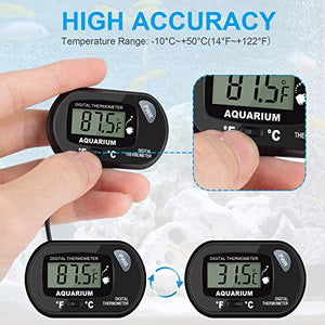 2-Pack Aquarium Thermometer, Fish Tank Thermometer, AikTryee Water Thermometer with 3.3ft Cord Fahrenheit/Celsius(℉/℃) for Vehicle Reptile Terrarium Fish Tank Refrigerator.