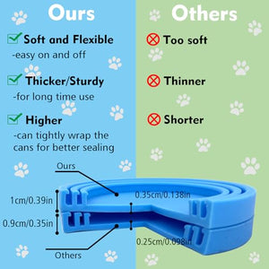 Comtim Pet Food Can Cover Silicone Can Lids for Dog and Cat Food(Universal Size,One fit 3 Standard Size Food Cans),Blue and Green