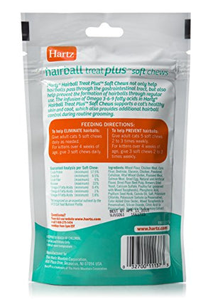 Hartz Hairball Remedy Plus Chicken Flavored Soft Chews for Cats and Kittens