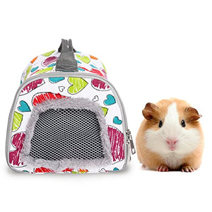 Hamster Carrier Bag, Pet Carrier Bags for Hamster, Rat, Hedgehog, Rabbit, Sugar Glider, Chinchilla, Guinea Pig, Squirrel and Other Small Pets, Breathable Outdoor Portable Travel Carrier Bag