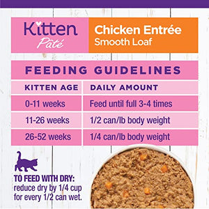 Wellness Complete Health Grain-Free Wet Canned Kitten Food, Made in USA with Real Meat, All Breeds, Smooth Pate (Kitten, Whitefish & Chicken Bundle, 3-Ounce Can, Pack of 12)