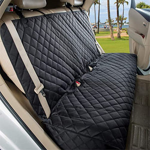 VIEWPETS Bench Car Seat Cover - Waterproof, Heavy-Duty and Nonslip Pet Car Seat Protector for Dogs with Universal Size Fits for Trucks & SUVs(Black)