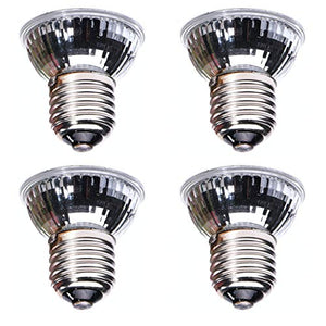 CALPALMY 4-Pack 50W UVA+UVB Bulbs | Heat and Light for Reptiles and Amphibian Tanks, Terrariums and Cages | Works with Various Lamp Fixtures