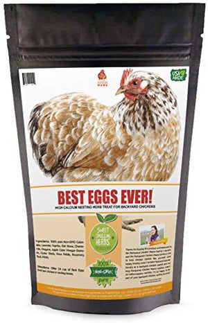 Pampered Chicken Mama Backyard Chicken Nesting Herbs for Great Eggs 10 oz - All-Natural Backyard Chicken Feed Supplies - Hen Treats for The Best Eggs Ever - High Calcium Supplement for Chickens