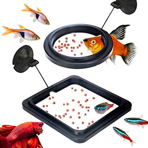 SunGrow 2 Betta Feeding Ring, Prevent Water Turbulence from Washing Food into Filter, Practical Round Floating Food, Suitable for Guppy, Goldfish and Other Small Fish