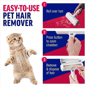 Chom Chom Roller Pet Hair Remover and Reusable Lint Roller - ChomChom Cat and Dog Hair Remover for Furniture, Couch, Carpet, Clothing and Bedding - Portable, Multi-Surface Fur Removal Tool