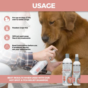 Veterinary Formula Clinical Care Hot Spot & Itch Relief Medicated Spray, 8oz – Easy to Use Spray for Dogs & Cats – Helps Alleviate Sensitive Skin, Scratching, and Licking of Coat