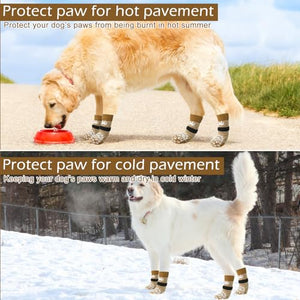 EXPAWLORER Anti-Slip Dog Socks,Dog Boots&Paw Protectors to Prevent Licking,Dog Shoes for Hot/Cold Pavement, Double Sides Non-Skid Traction Control on Hardwood Floor for Senior Dogs