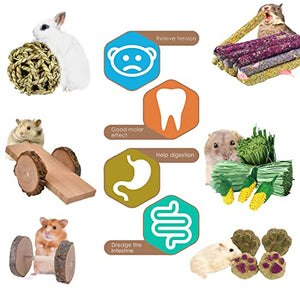 Dbeans Flourithing Guinea Pigs Toys, Natural Wooden Rabbit Toys, Bunny Toys for Exercise Molar Teeth Care, Best Choose for Gerbils, Rats, Birds, and Other Small Pets