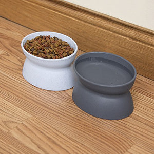 Kitty City Raised Cat Food Bowl Collection/Stress Free Pet Feeder and Waterer and Slow Feed Bowls