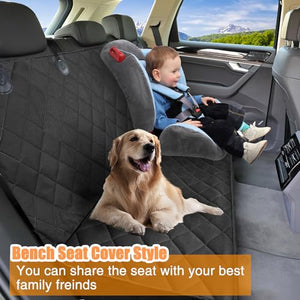 Kytely Dog Car Seat Cover, Waterproof Dog Car Hammock with Mesh Window, Anti-Scratch Nonslip Car Dog Cover Back Seat, Durable Pet Dog Seat Cover for Cars Trucks and SUVs