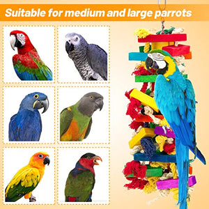 MEWTOGO Extra Large Bird Parrot Toys for Macaws, African Grey, Amazon Parrots