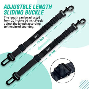 COOYOO 3 Piece Set Retractable Seatbelts Adjustable Pet Seat Belt for Vehicle Nylon Pet Safety Heavy Duty & Elastic & Durable Car Harness for Dogs