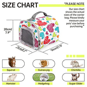 Hamster Carrier Bag, Pet Carrier Bags for Hamster, Rat, Hedgehog, Rabbit, Sugar Glider, Chinchilla, Guinea Pig, Squirrel and Other Small Pets, Breathable Outdoor Portable Travel Carrier Bag