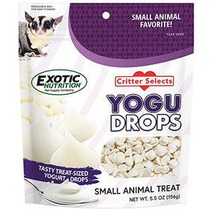 Yogu Drops - All Natural Healthy Yogurt Treat - for Sugar Gliders, Prairie Dogs, Monkeys, Squirrels, Guinea Pigs, Rabbits, Chinchillas, Rats, Marmosets, Degus & Other Small Pets (5.5 oz.)