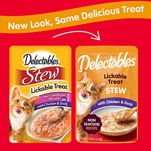 Hartz Delectables Non-Seafood Stew Lickable Wet Cat Treats, Chicken & Duck, 1.4 Ounce (Pack of 12)