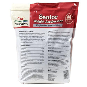 Manna Pro Weight Accelerator For Senior Horses - Made with Omega 3 Fatty Acids - Formulated with Flaxseed - Weight Gain Supplement for Horses - 8 lbs