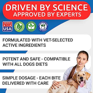 Natural Flea and Tick Prevention Chews for Dogs - Chewable Tablets for Dogs - All Breeds and Ages - Made in USA Flea and Tick Remover Supplement - Bacon - 120 Treats