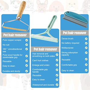 Pet Hair Remover 3 Pack, Eradicate Cleaning Pro Pet Hair Remover, Portable Reusable Pet Cat Dog Hair Remover for Couch, Fast Lint Remover Tool Protect Furniture Carpet Foot Mats - with Storage Bag